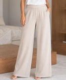 Women's Ribbed Wide Leg Pants Set with Sleeveless Top | Praslin