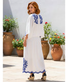 Women’s Pleated Midi Skirt Set with Embroidered Top | Vic