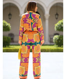 Women's Printed Kimono Top and Wide Leg Pants Set Summer | Amalfi