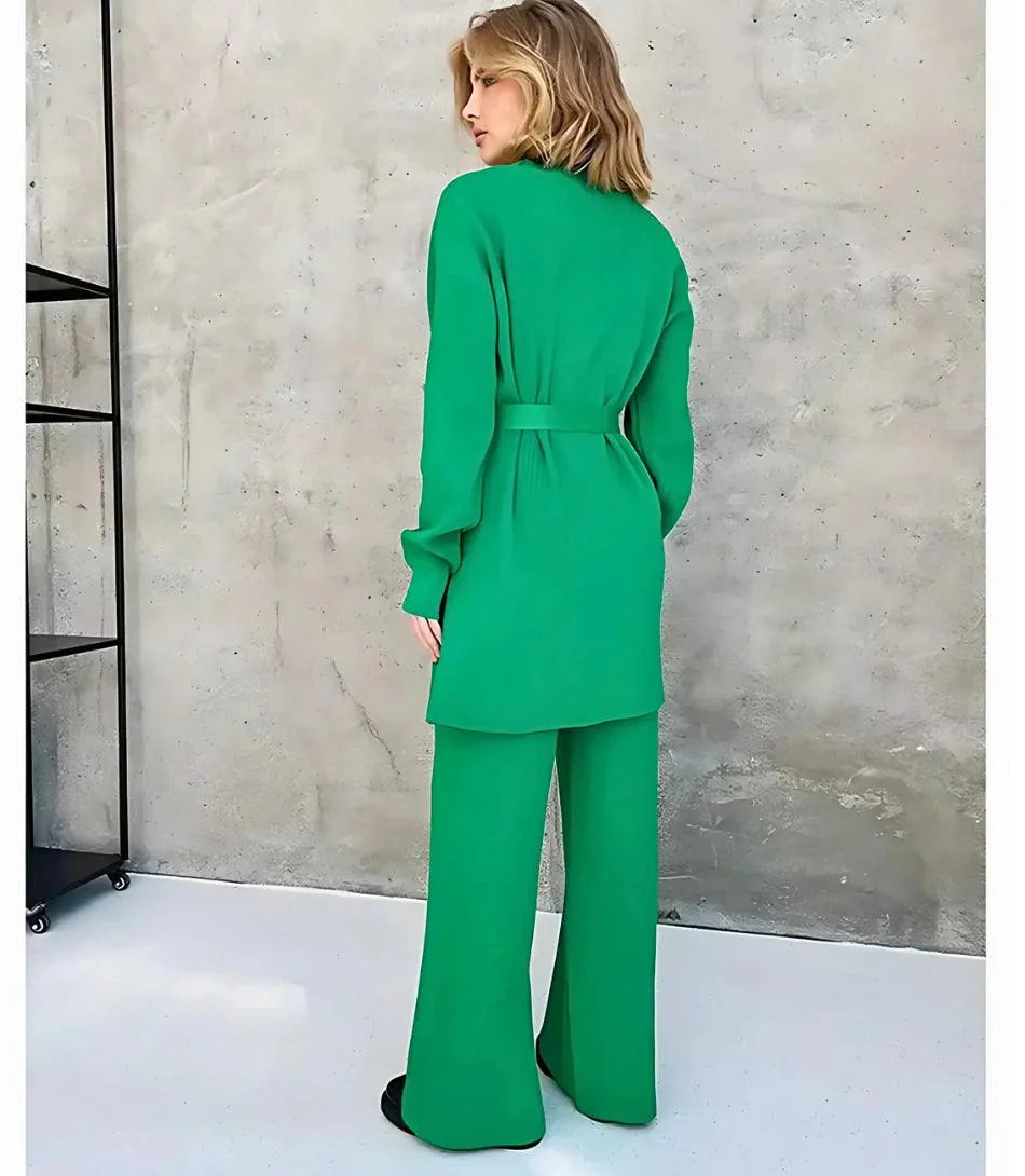 Comprar Conjunto Feminino Tricot Elegante para Trabalho e Eventos Verde ZARA
