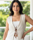 Women's Linen Two Piece Vest and Shorts Set Summer | Juli