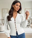 Women's Ribbed Knit Cardigan and Skirt Set Elegant Fit | Zelo