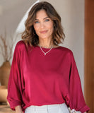 Women’s Satin Dressy Top with 3/4 Sleeves | Sisi