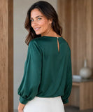 Women’s Satin Dressy Top with 3/4 Sleeves | Sisi