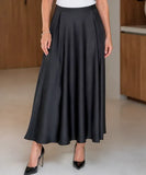 Women's Flowy Satin Maxi Skirt with Elastic Waist | Maui