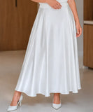 Women's Flowy Satin Maxi Skirt with Elastic Waist | Maui