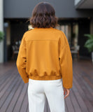 Women's oversized suede jacket in yellow
