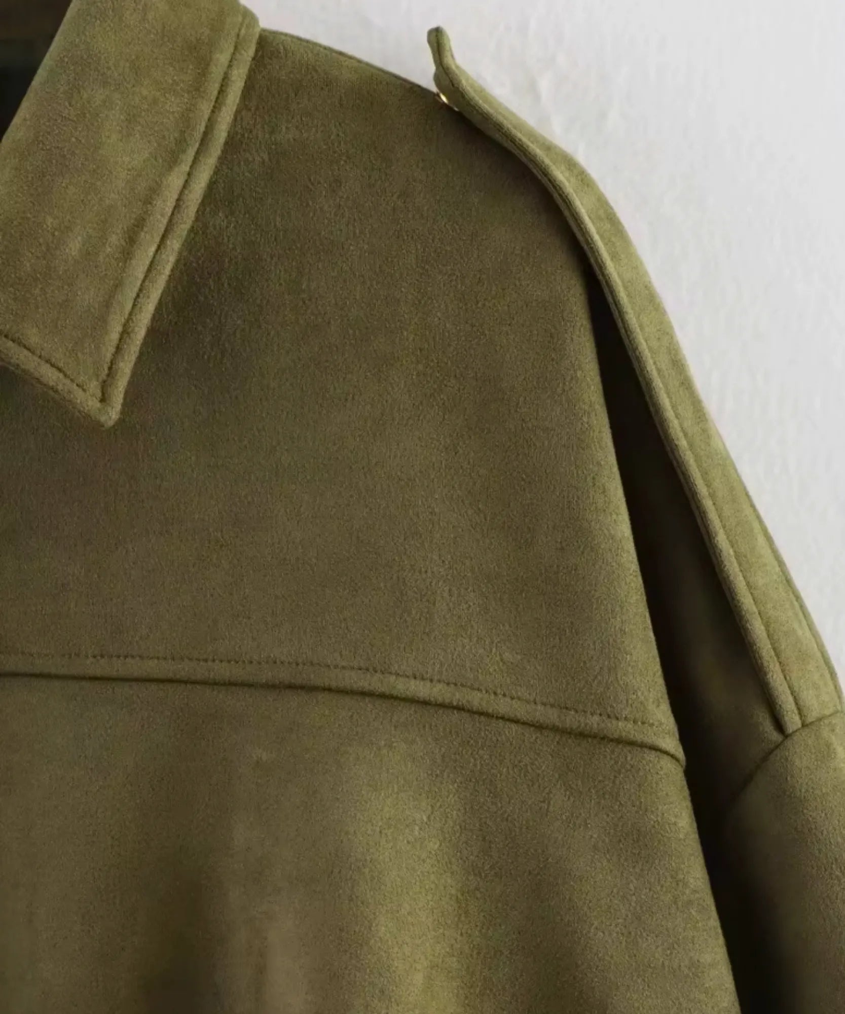 Women's oversized suede jacket in kelly green