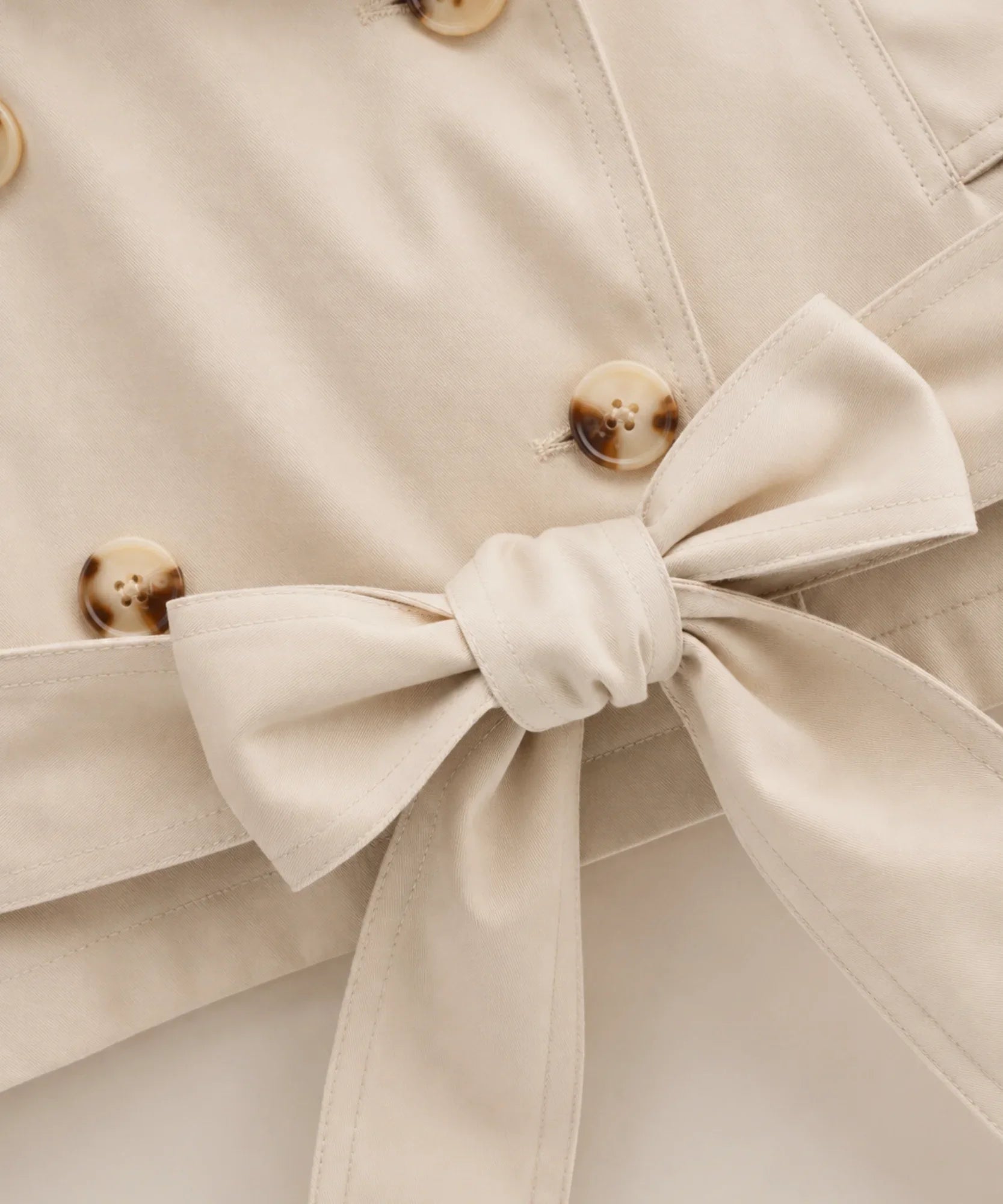 Women's Ivory Belted Cropped Trench Coat, Styled Look