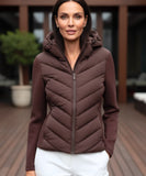 Women's waterproof puffer jacket in mocha