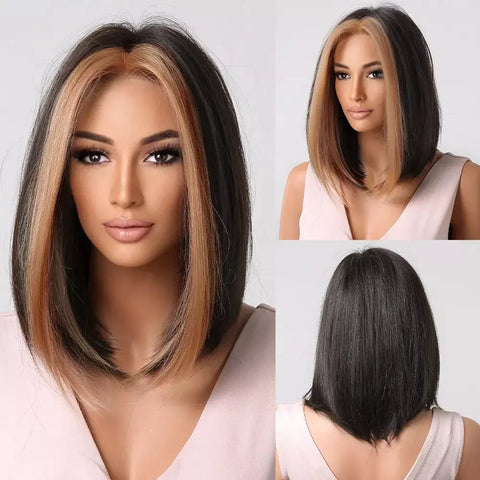 Lace Medium Straight Hair Wig - Anellace