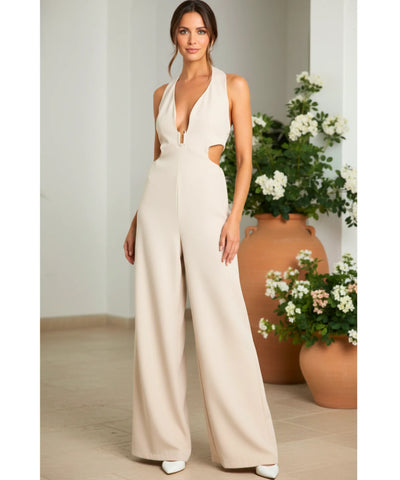 Women’s Tailored Wide Leg Jumpsuit Elegant Long | Cici