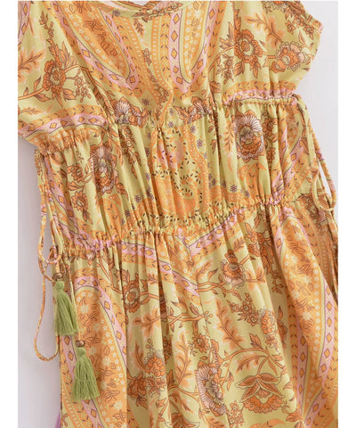 Women’s Long Floral Wide Leg Boho Jumpsuit | Louise