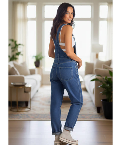 Comprar macacão jeans feminino jardineira preto casual urbano streetwear barato oferta ZARA