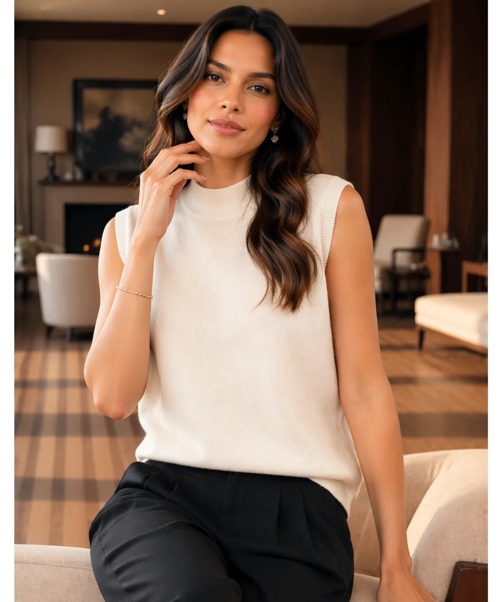 Comprar regata canelada feminina tricot lã 100% gola alta seamless em promoção ZARA