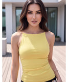 Comprar regata feminina básica alças finas decote reto modal ajustada corpo barato ZARA