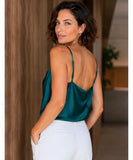 Women's Draped Satin Cami Top with Adjustable Straps | Deb