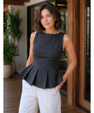 Women’s Dressy Peplum Top Sleeveless | Ahmya
