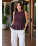 Women’s Dressy Peplum Top Sleeveless | Ahmya