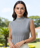 Comprar regata tricot feminina canelada preto com gola alta elegante e caimento justo para looks sofisticados no outono e meia-estação em promoção AMARO