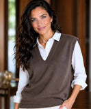 Women's V-Neck Sweater Vest in Soft Knit | Lize