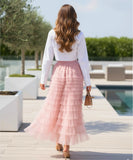 Women's Tiered Tulle Maxi Skirt with Ruffled Layers | Zani
