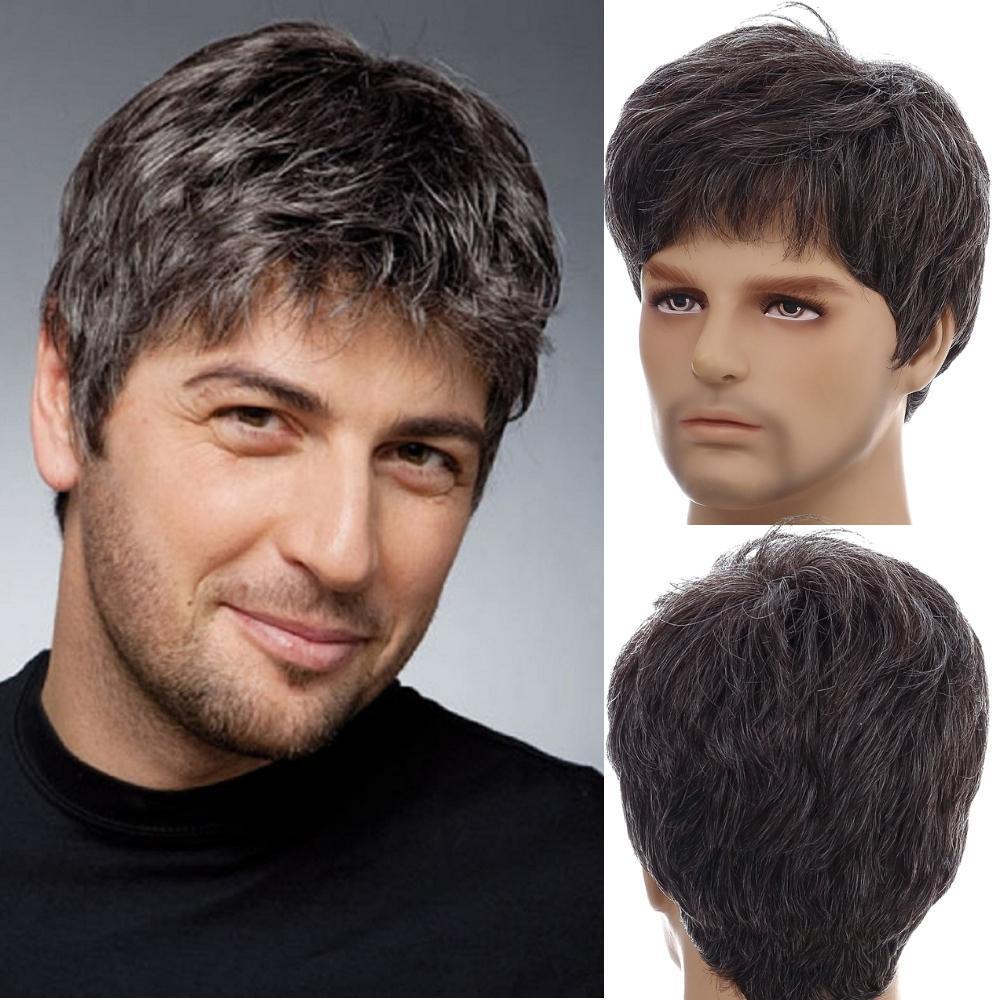 Short Brown Hair Male Wig - Anellace
