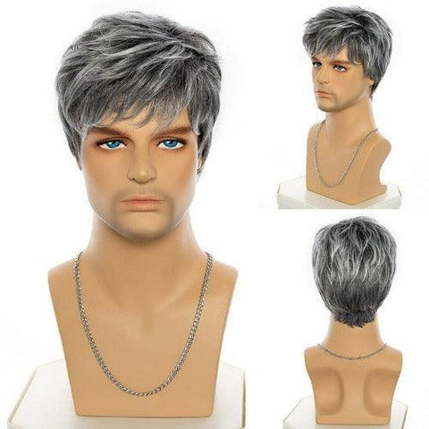 Short Gray Male Wig - Anellace