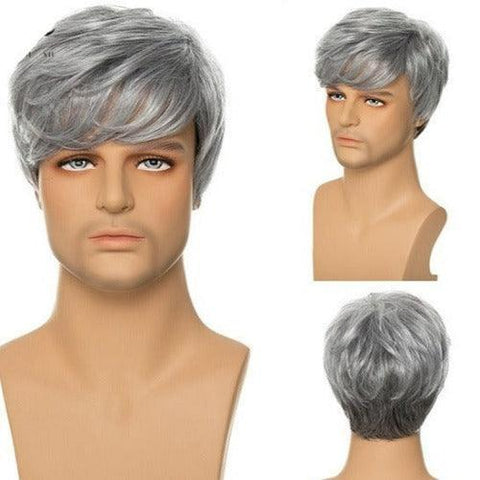 Short Gray Male Wig - Anellace