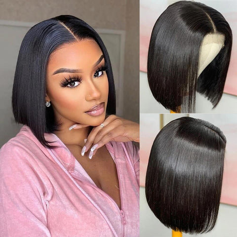 Short Straight Lace Front 100% Human Hair - Anellace
