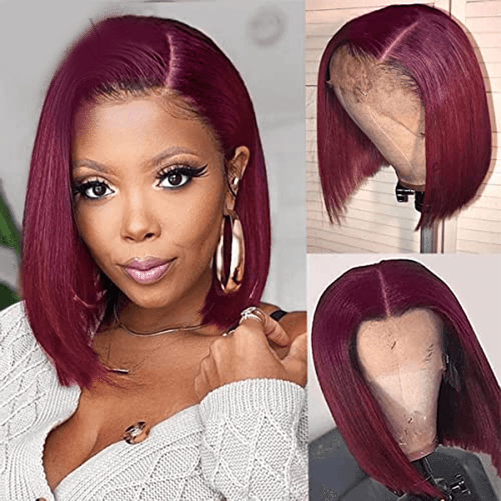 Short Straight Lace Front 100% Human Hair - Anellace