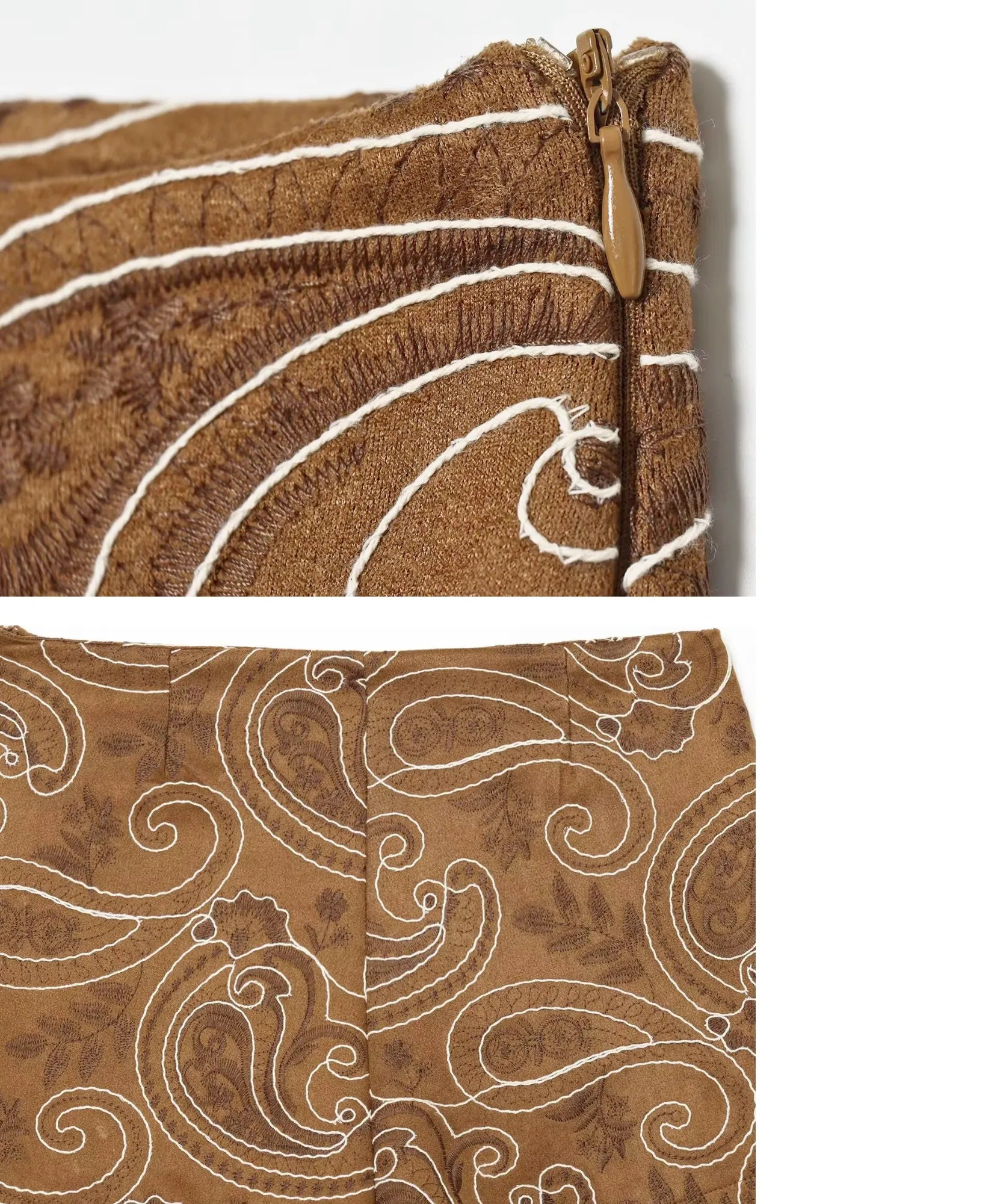 Women's olive embroidered skort with side zip