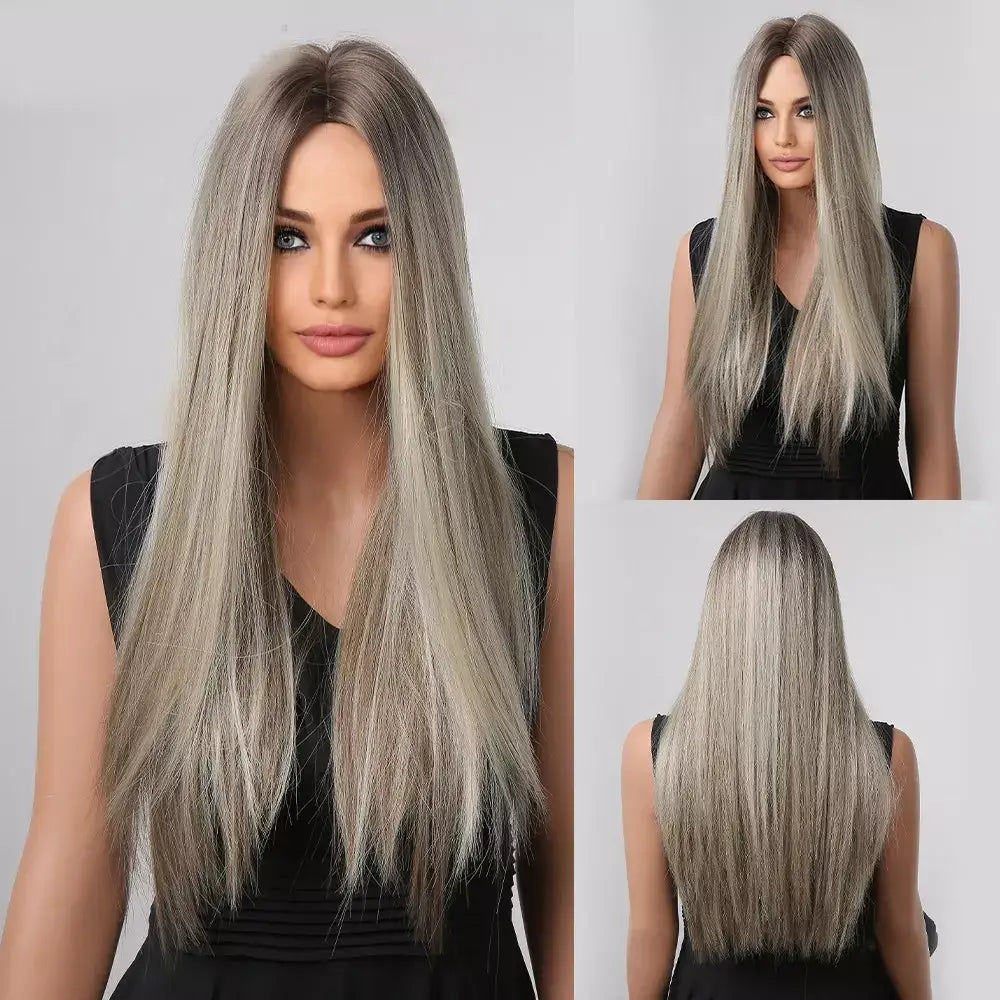 Straight Long Hair Lace Wig - Anellace