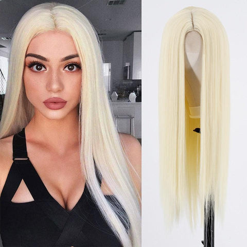 Straight Long Hair Lace Wig - Anellace