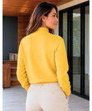 Women's Premium Mock Neck Sweater in Yellow