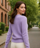 Women's Long Textured Knit Sweater Sophisticated Style | Liara