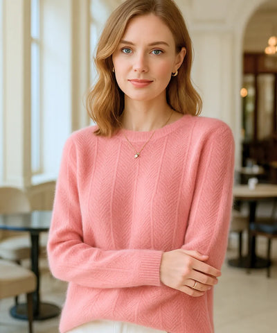 Women's Long Textured Knit Jumper Sophisticated Style | Liara