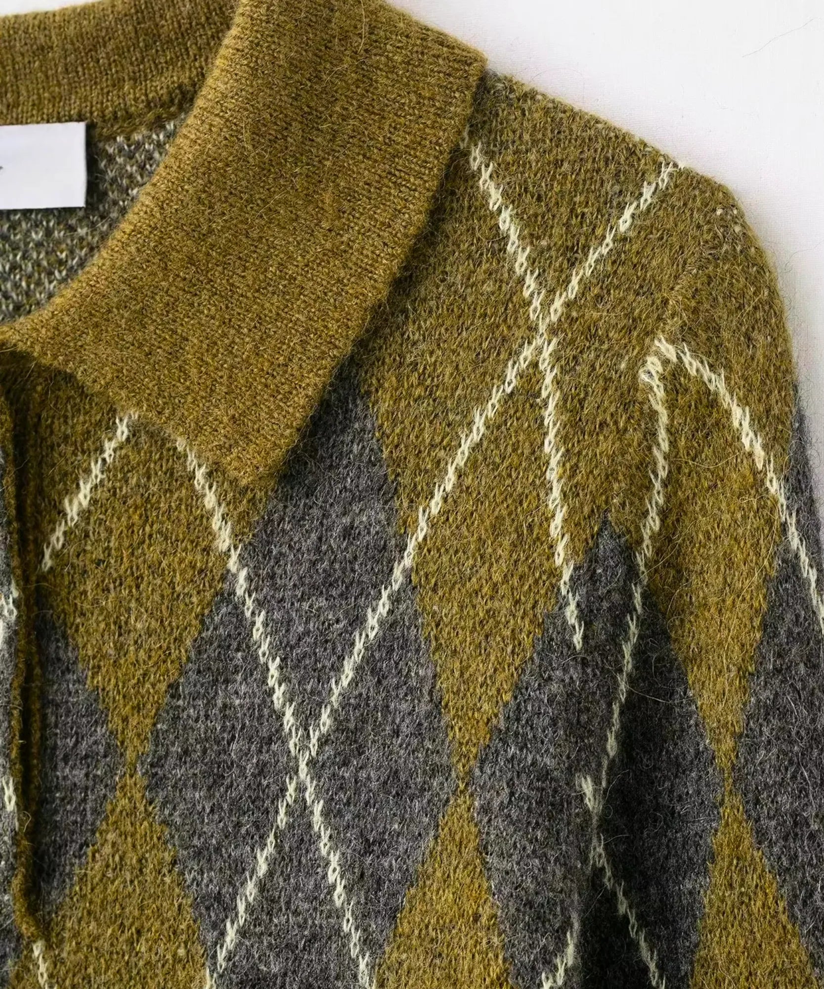 Women's Mohair-Effect Polo Sweater in Moss Green, styled look