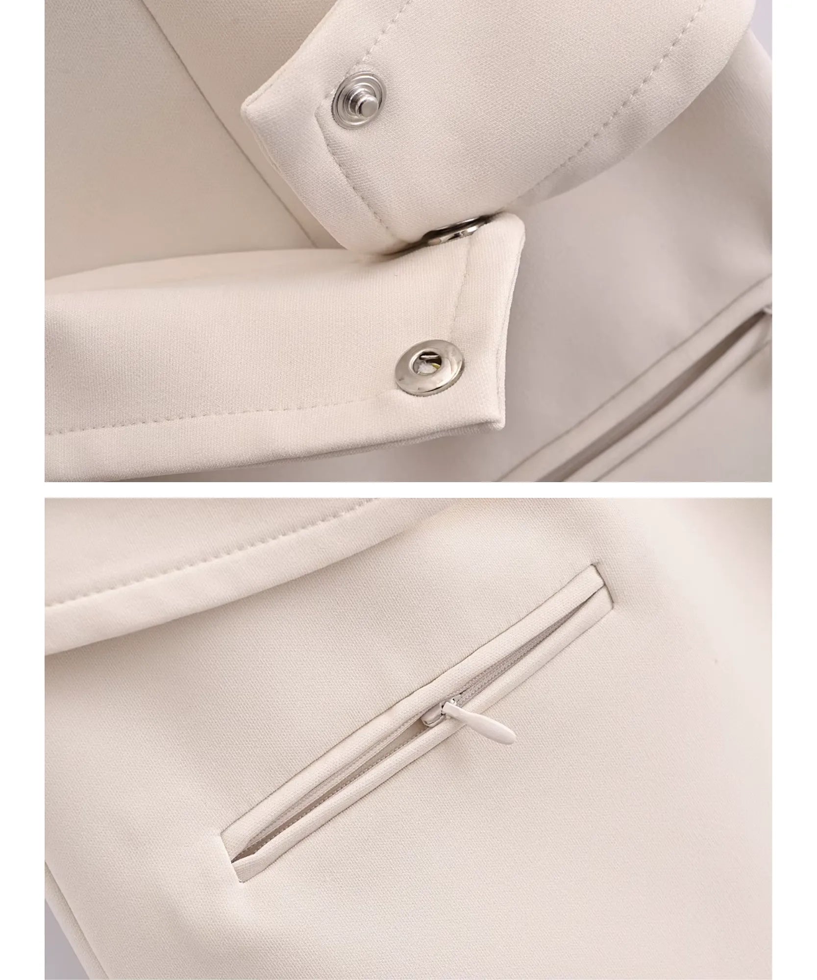 Women's tailored sheath dress in ivory, back view