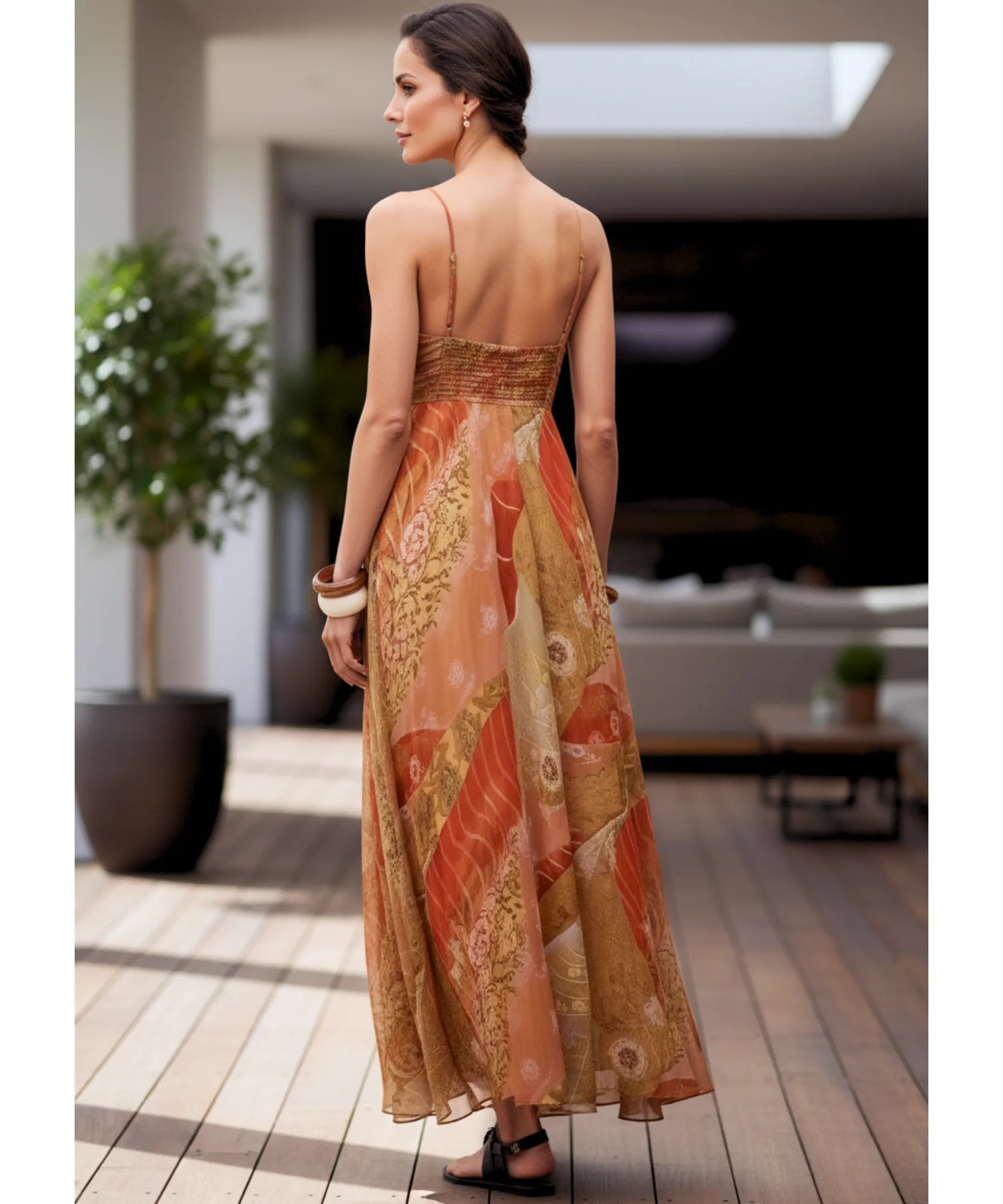 Comprar vestido boho feminino chiffon floral plissado alças finas elegante verão casamento dia barato promoção ZARA

