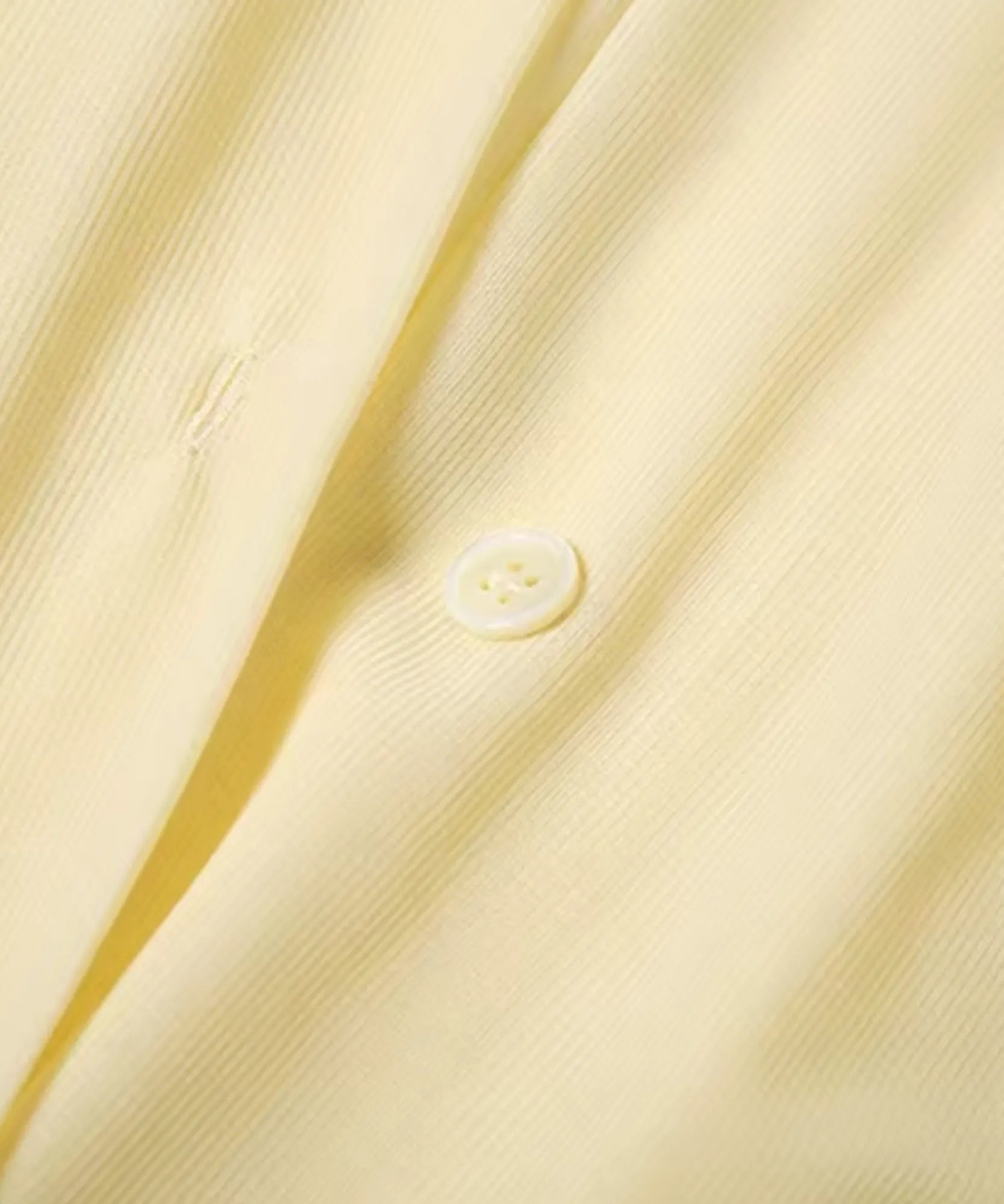 Butter yellow mini shirt dress, button and cuff detail