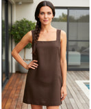 Comprar vestido curto feminino sarja decote quadrado com zíper lateral social para trabalho barato em promoção ZARA

