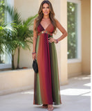 Comprar vestido longo boho alças finas decote V elegante feminino barato promoção ZARA