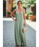 Comprar vestido longo chemise feminino com alças finas decote V elegante para festa verão barato promoção ZARA
