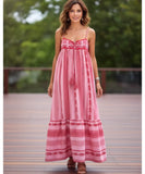 Comprar vestido longo estampado étnico boho alças finas crochê feminino barato promoção ZARA