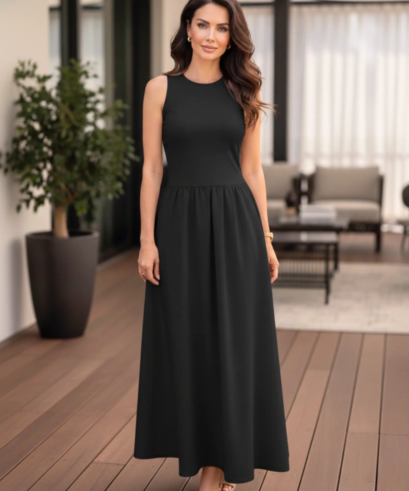 Comprar vestido longo feminino canelado elegante casual básico versátil barato em promoção ZARA