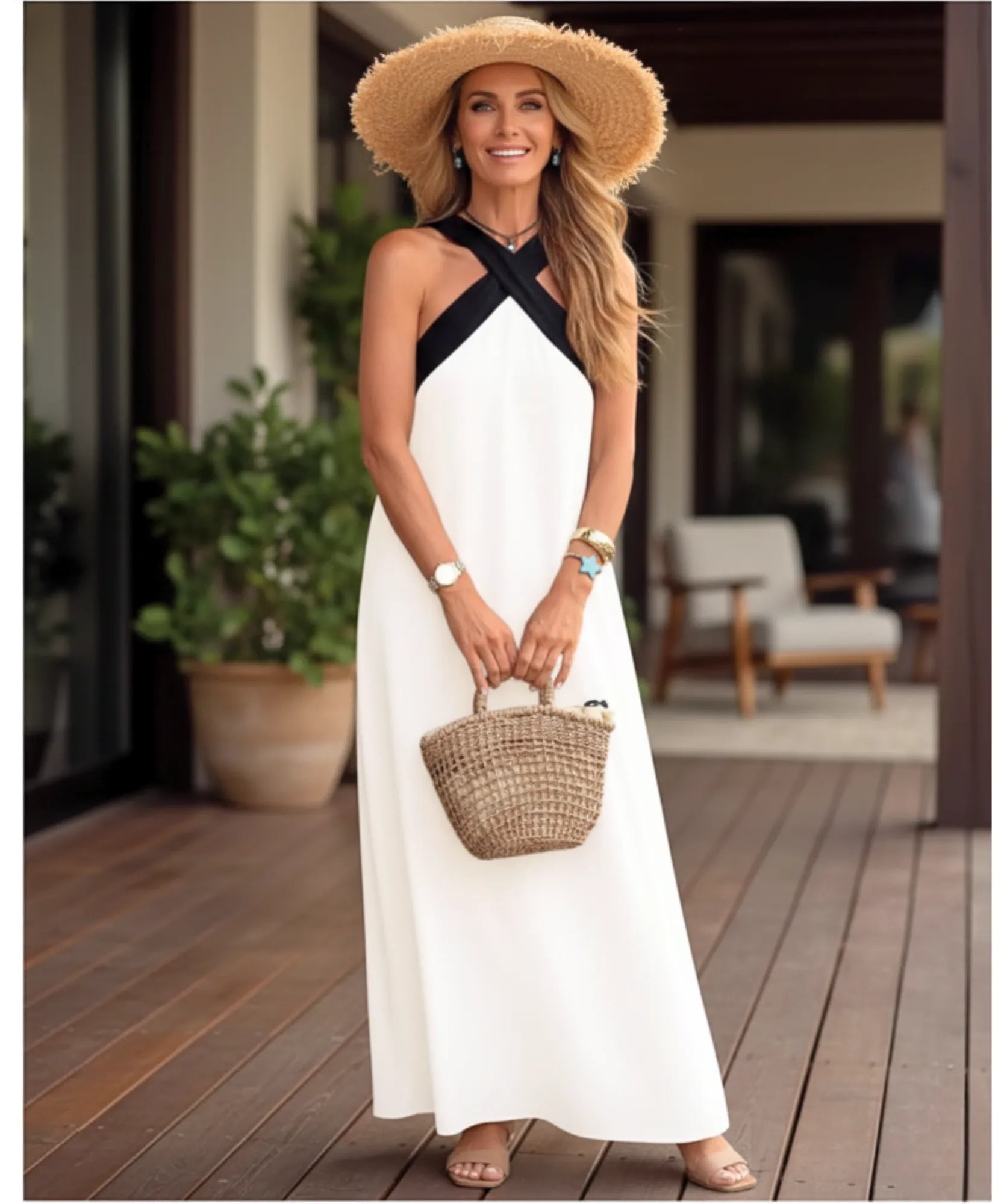 Comprar vestido longo feminino elegante casual alças cruzadas decote costas verão social barato promoção ZARA