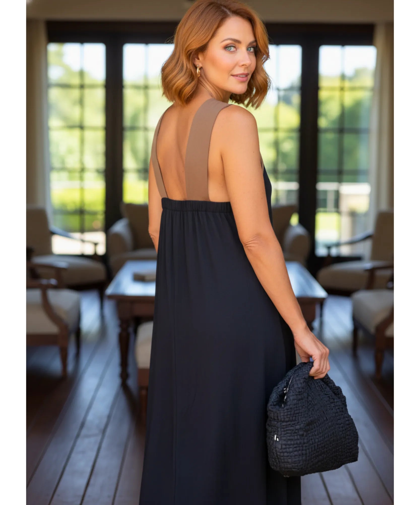 Comprar vestido longo feminino elegante casual alças cruzadas decote costas verão social barato promoção ZARA