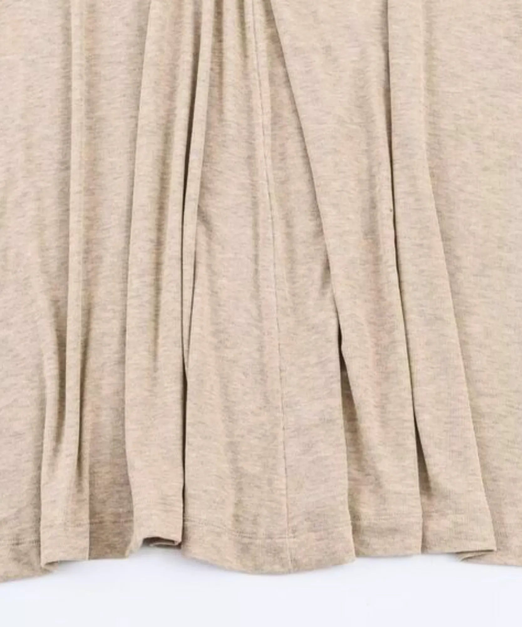 Women's Knit Maxi Dress with Mock Neck in Taupe, full-length view
