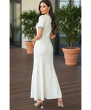 Comprar vestido midi branco canelado feminino com detalhes jeans botões elegante verão barato promoção ZARA